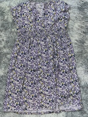 Vestido Land’s End Niñas Talla 14 Floral Púrpura  Foto 1 de 2