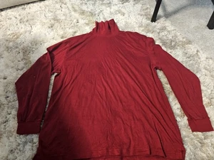 Brooks Brothers Lisle Rot Rollkragen Shirt Herren Baumwolle Langarm Vintage XL - Bild 1 von 6