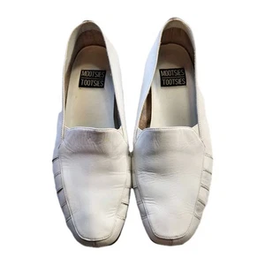 Mootsies Tootsies Womans Berta Comfort Loafers White Leather Shoes Size 9 M - Picture 1 of 17