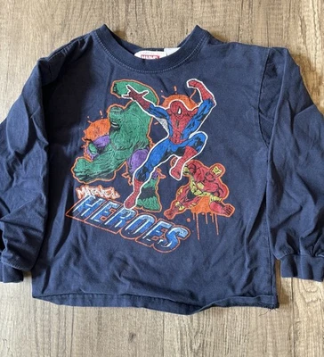 Vintage 2000s Y2K Marvel Superhero Boys Shirt Long Sleeve T-shirt Spider-Man 7 - Image 1 of 4