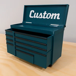 Mini Rolling Tool Box with Custom Text – Perfect Gift for Dad | Mini Storage Box - Picture 1 of 2