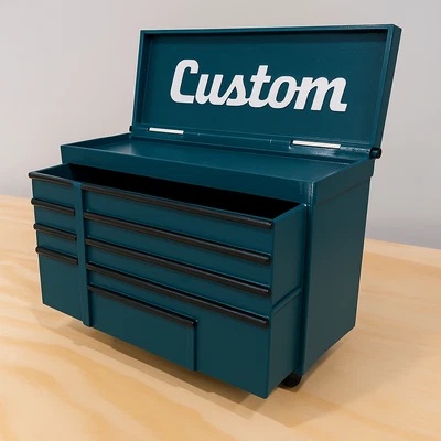 Mini Rolling Tool Box with Custom Text – Perfect Gift for Dad | Mini Storage Box - Image 1 of 2