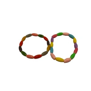 Vintage Teether Teething Ring Beaded Multicolor Lot of 2 70s 80s Toys - Picture 1 of 8