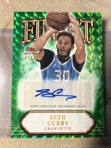 Seth Curry Topps Finest Green Refractor/75 automático - Imagen 1 de 2