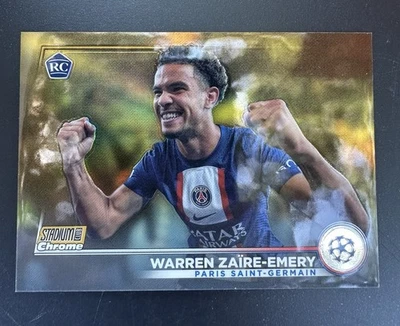 22/23 Topps Stadium Club Chrome UCL Warren Zaire Emery Rookie Gold /50 - Image 1 of 2