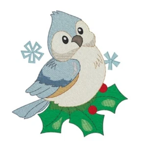 MASCHINENSTICKMOTIVE USB - FRECHE WINTERVÖGEL DESIGNS 4X4 KARDINAL ROTKEHLCHEN - Bild 1 von 5