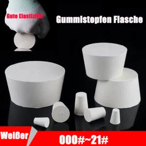 Gummistopfen Flasche Konisches Loch Spundstopfen Labortest Röhrchendichtstopfen - Picture 1 of 29