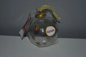 9cm Blow Glass Hanging Gold Stars Bauble Christmas Tree Decoration Ornament - Picture 1 of 5