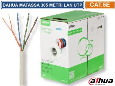MATASSA BOBINA DAHUA CAVO RETE 305M ETHERNET UTP CAT 5E 4X2 AWG 24 LAN RJ45 CCA. - Immagine 1 di 3