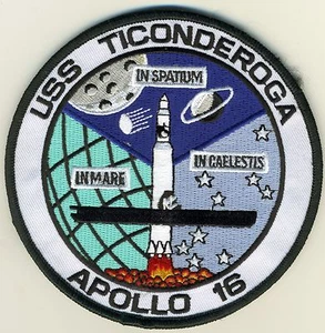 USS Ticonderoga CVS 14 - Apollo 16 - Navy Ship - BC Patch Cat no. C5353 - Picture 1 of 1