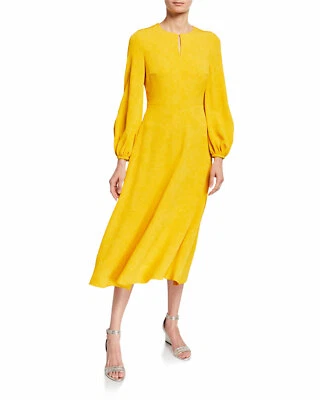 Nuevo con etiquetas Vestido Escada Dehla Texturizado Floral Jacquard Amarillo 12 EE. UU. /42 Ger Precio de venta sugerido por el fabricante $1395 Foto 1 de 4