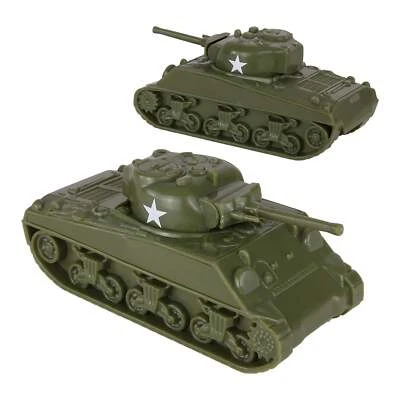 BMC CTS WW2 Sherman M4 Tanks OD GREEN Classic Toy Soldiers Plastic Army Vehicle - Image 1 of 4