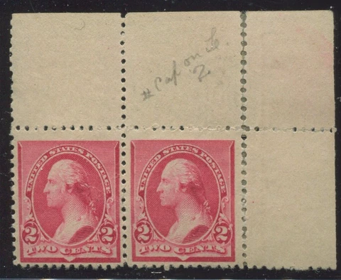 220 & 220a Pair of 2 Stamps, Right Stamp only with 'Cap on Left 2' with PSE Cert Cover