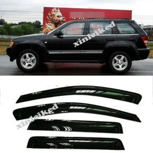 For Jeep Grand Cherokee 2005-2010 Black Window Visor Vent Shades Sun Rain Guard - Picture 1 of 3