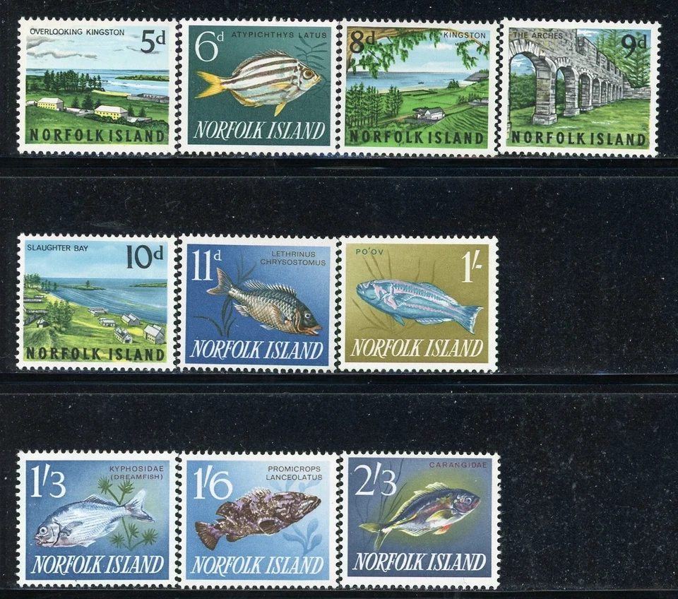NORFOLK ISLAND 49-60 SG43-48,51-54 MH 1962-64 Definitive set of 10 CV$16 - Image 1 of 1