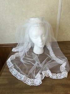 Blanco Boda Perla Encaje Clip Velo Horquilla Novia Velo Vestido Cabello - Imagen 1 de 6