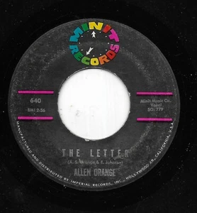 ALLEN ORANGE/GROUP 45RPM '61 MINIT THE LETTER NICE DOO WOP BALLAD VG++ VINYL - Picture 1 of 1