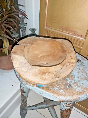 HAND CARVED TEAK ROOT BOWL/FRUIT BOWL - Image 1 of 4