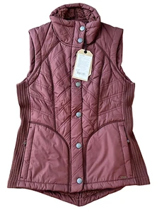 NWT prAna FLANNEL DIVA VEST SHERPA LINED QUILTED JACKET COAT SIZE SMALL - Picture 1 of 14