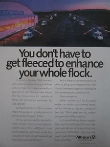1/1990 PUB ALLISON C30 SIKORSKY S76 HELICOPTER ENHANCING ORIGINAL AD - Picture 1 of 1