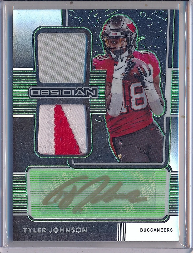 TYLER JOHNSON - 2020 Obsidian GREEN Dual Patch Rookie AUTO /50 - Buccaneers RC - Image 1 of 2