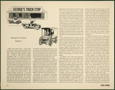KisselKar Commercial Trucks History from 1910 Vintage Pictorial Article 1983 - Image 1 of 4
