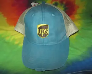 UPS United Parcel Service Casual Snapback mesh trucker hat/cap distressed NWT - Picture 1 of 9
