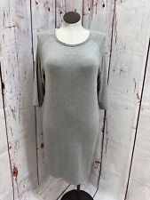 NWT Philosophy Republic Clothing Gray Beaded Dress size Large TCC