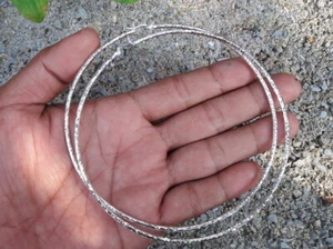 Large 4 Inch Hammered 925 Sterling Silver Hoop Earrings Boho Handmade Jewelry - Picture 1 of 9