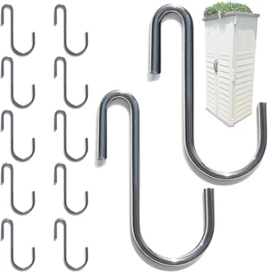 12PCS Metal Shed Hooks for Hanging, Outdoor Storage Shed Accessories Interior, U - Picture 1 of 12