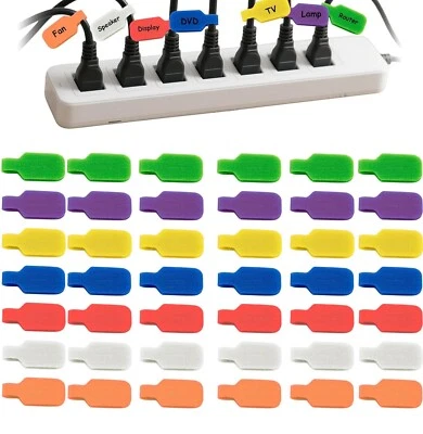 48x Universal Kabeletiketten Beschreibbar Wiederverwendbare Kabelmarkierung - Bild 1 von 4