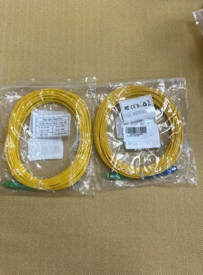 10m SC/APC-SC/APC Singlemode Fiber Patch Cable - 2pcs Low Insertion Loss - Image 1 of 2