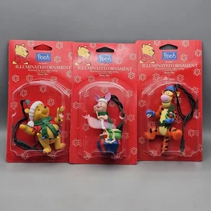 Disney Winnie The Pooh Illuminated Ornament Light Up Tigger Piglet Lot Of 3 - Picture 1 of 10