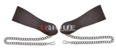 Brand New Pair of Brown Leather Plain Kilt Sporran Suspender With Chain & Hook. - Image 1 of 4