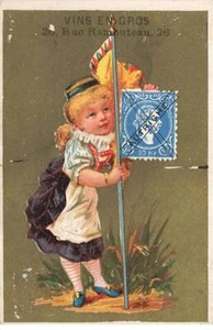 Kitschbild #CL30968 H.Coquinet Junge Mädchen Österreich Darstellung ** Flagge - Zdjęcie 1 z 2