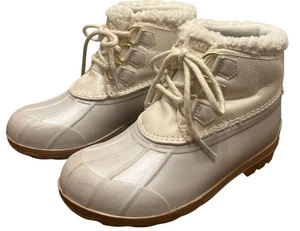 Sperry Port ALPINE JR White GIRLS Mud Rain Duck Rubber Boots Sz 3M - Picture 1 of 10