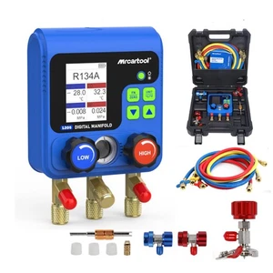 Digital Manifold Gauge Set HVAC Refrigeration AC Gauge Vacuum Pressure Tester  - Picture 1 of 18