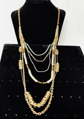 NUEVO CON ETIQUETAS THE LIMITED 23" Cobre Tono Plata Eslabones-6 Hilos Collar de Cuentas Precio de venta sugerido por el fabricante 42,90 USD Foto 1 de 4