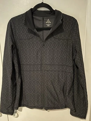 Женская текстурированная куртка Prana на молнии Reeve Jacquard Цвет черный и серый Размер Large - Изображение 1 из 4