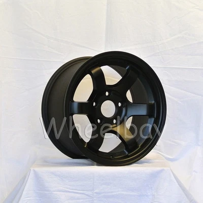 4 件 ROTA 轮子格栅凹槽 15X8 5X100 +20 57.1 缎面黑色 14.6 磅。 — 第 1/4 张图片