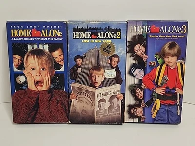 Home Alone 1, 2, & 3 VHS Movie Lot (1991, 1992, 1997) Macauley Culkin Trilogy Foto 1 de 3