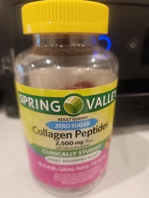 Spring Valley Zero Sugar Collagen Peptides 2500mg Gummy, 60 Count - Image 1 of 2
