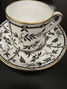 HAMMERSLEY BLACK BAMBOO Demitasse Coffee Cup Saucer Set - Picture 1 of 12