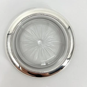 Posavasos Frank M. Whiting & Co. Sterling & Crystal Borde Vino Champagne 6" - Imagen 1 de 8