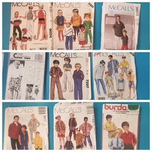 Bulk Lot Boys Sewing Patterns X9. Unchecked. - Picture 1 of 7