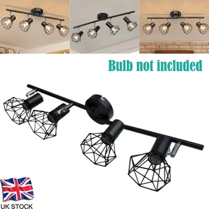 4 Way Ceiling Spotlight Bar Cloakroom Adjustable Kitchen Spot Light Without Bulb - Picture 1 of 12