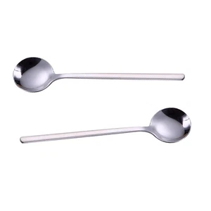 5 Pcs Stainless Steel Round Spoons Coffee Spoons for (Silver) - Picture 1 of 11