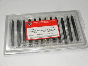 12 pcs VERMONT Tap & Die #12-24 NC GH 11 2 Flutes Spiral Point Plug Taps USA - Picture 1 of 2