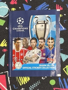 2017 Topps UEFA Champions League Aufkleber Packs werkseitig versiegelt 1 Pack Mbappe RC - Bild 1 von 2