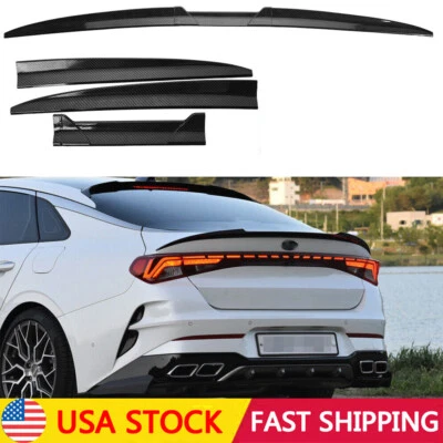 Carbon Fiber Style Rear Trunk Spoiler Lip Roof Tail Wing For Kia Forte Optima K5 Foto 1 de 4